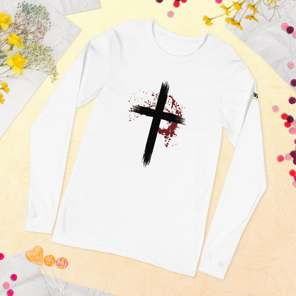 Covered by the Blood Unisex Long Sleeve Tee - White